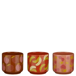 Potten En Vazen|ohgreen Pot fruit oranje roze paars 3 assorti display - h10,5xd12cm