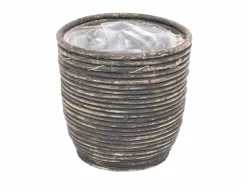 Potten En Vazen|ohgreen Pot round balloon stripe bw d13h11cm