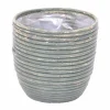 Potten En Vazen|ohgreen Pot round balloon stripe olive d24h24cm
