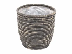 Potten En Vazen|ohgreen Pot round balloon stripe bw d18h16cm