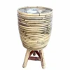 Sfeermakers|ohgreen Pot streep grijs houten pootjes