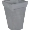 Metaal|ohgreen Pot zinc vierkant hoog old look 37x60