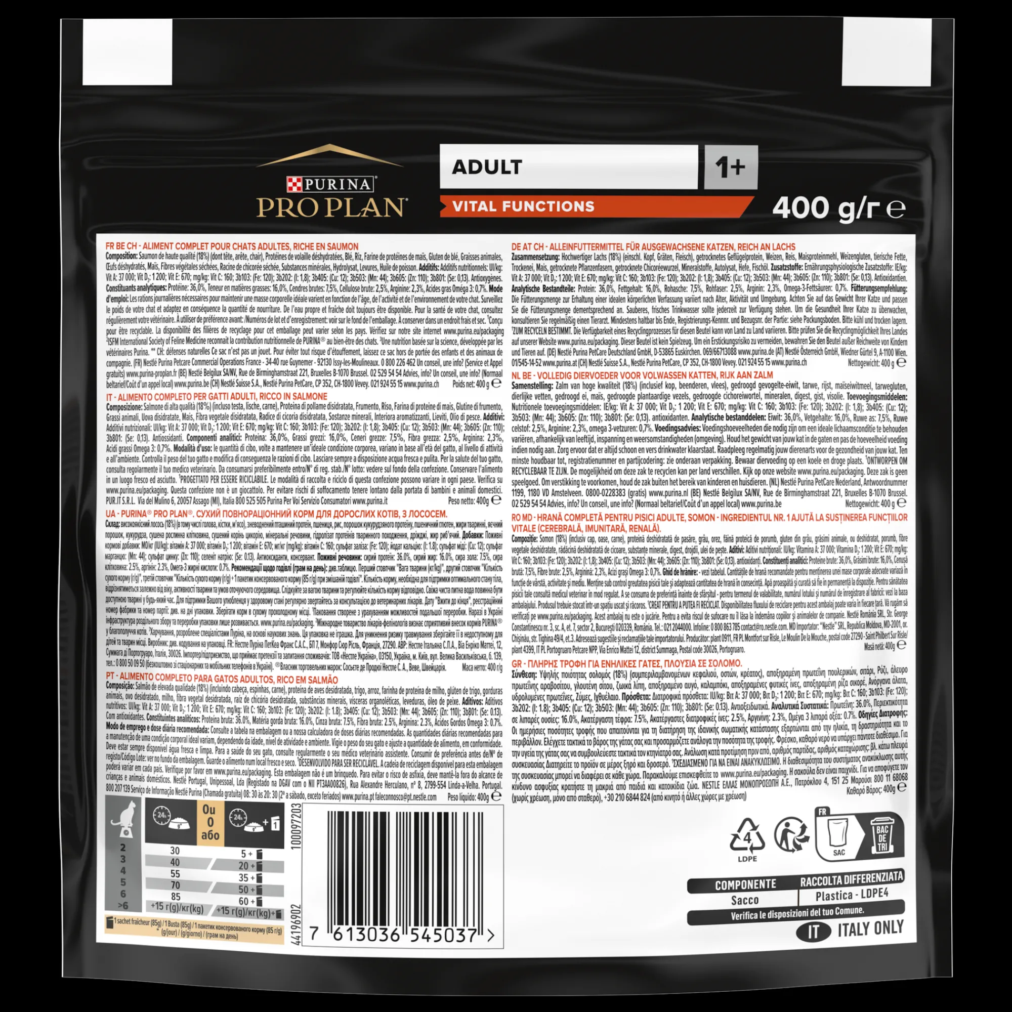 Werelddierendag|Kat Voeding|ohgreen PROPLAN Vital Function Adult Cat Zalm 400g
