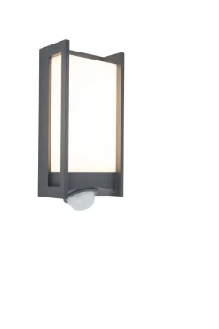 Verlichting|Ecocheques|ohgreen Qubo wandlamp security licht met sensor donkergrijs led 14w
