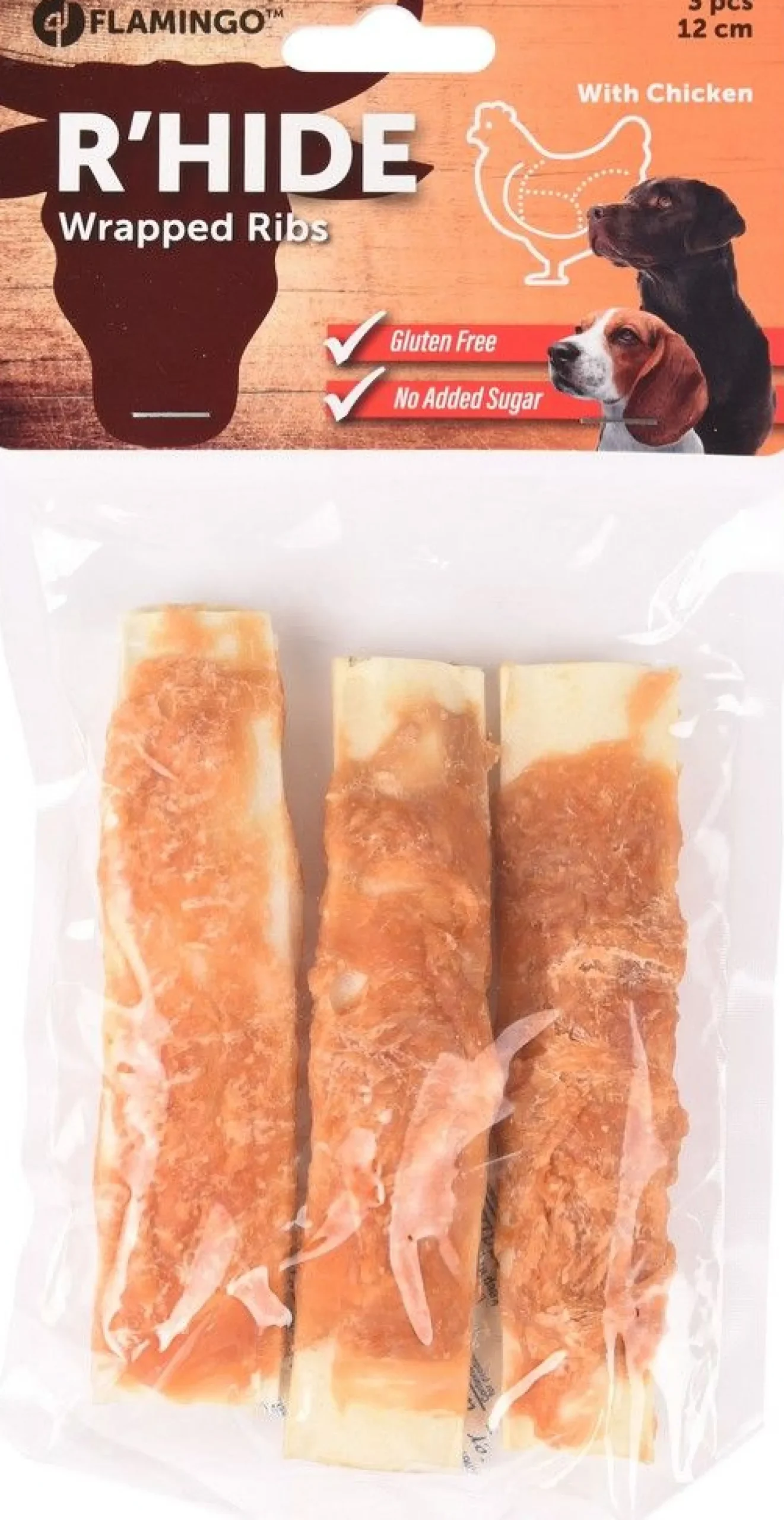 Hond Voeding|ohgreen R'hide chicken wrapped ribs 12cm 3st 90gr