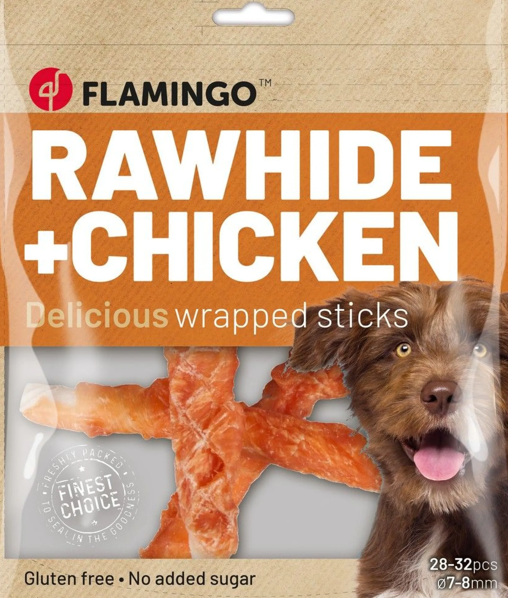 Hond Voeding|ohgreen R'hide staaf met kip 7/8mm 12cm 28-32st 350g