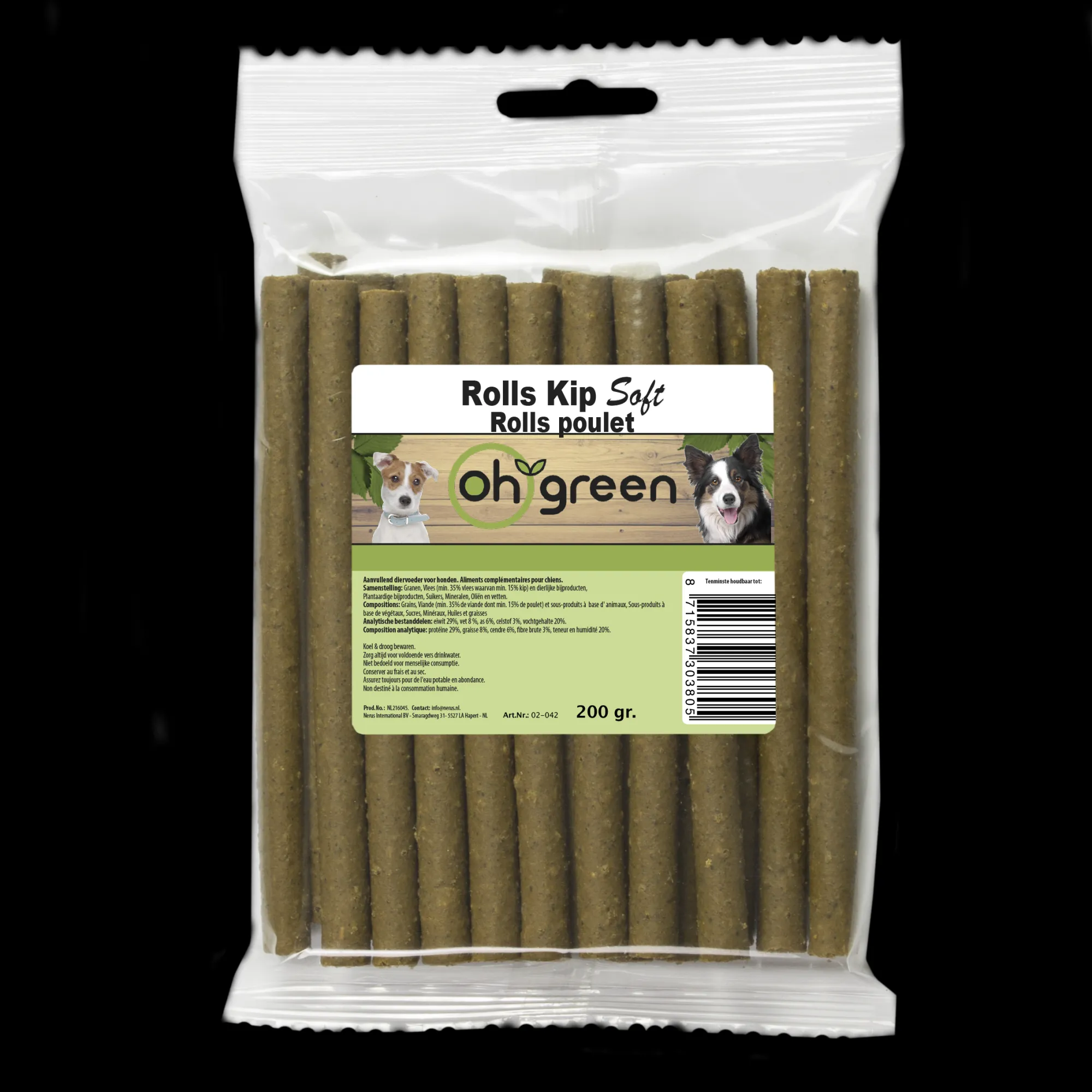 Hond Voeding|Werelddierendag|ohgreen Rolls kip 20st/zakje