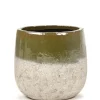 Potten En Vazen|ohgreen Rustic Pot dip 16,5x16,5x15,5 grn/znd