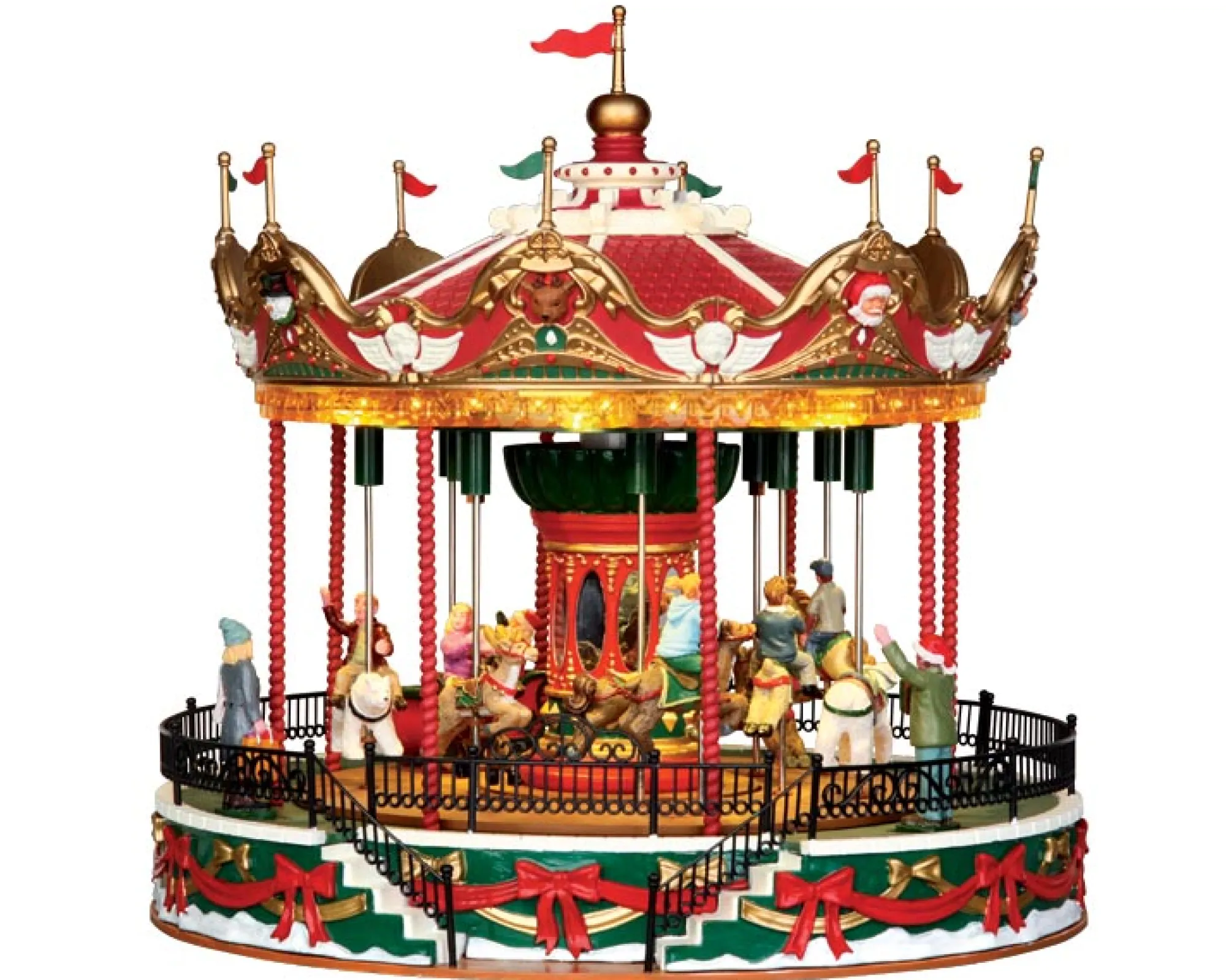 Lemax Kerstdorpen|ohgreen Santa carousel, with 4.5v adaptor