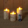 Deco Verlichting Binnen|ohgreen Set van 3 rustieke wax led kaarsen met bewegende vlam berk wit