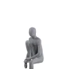 Beelden|ohgreen Standbeeld The Sitting Man Lifted Leg zandsteen grijs