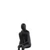 Beelden|ohgreen Standbeeld The Sitting Man Lifted Leg zandsteen antraciet