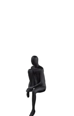 Beelden|ohgreen Standbeeld The Sitting Man Lifted Leg zandsteen antraciet