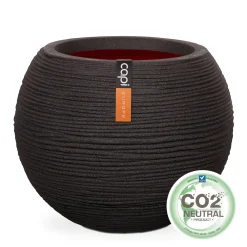 Kunststof|Ecocheques|ohgreen Vaas bol rib 62x48 zwart