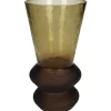 Potten En Vazen|ohgreen Vaas glas bruin 12x12x22.5cm