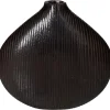 Potten En Vazen|ohgreen Vaas glas zwart 23.5x7x21.5cm