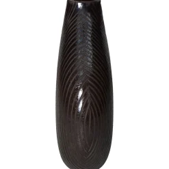 Potten En Vazen|ohgreen Vaas glas zwart 23.5x7x21.5cm