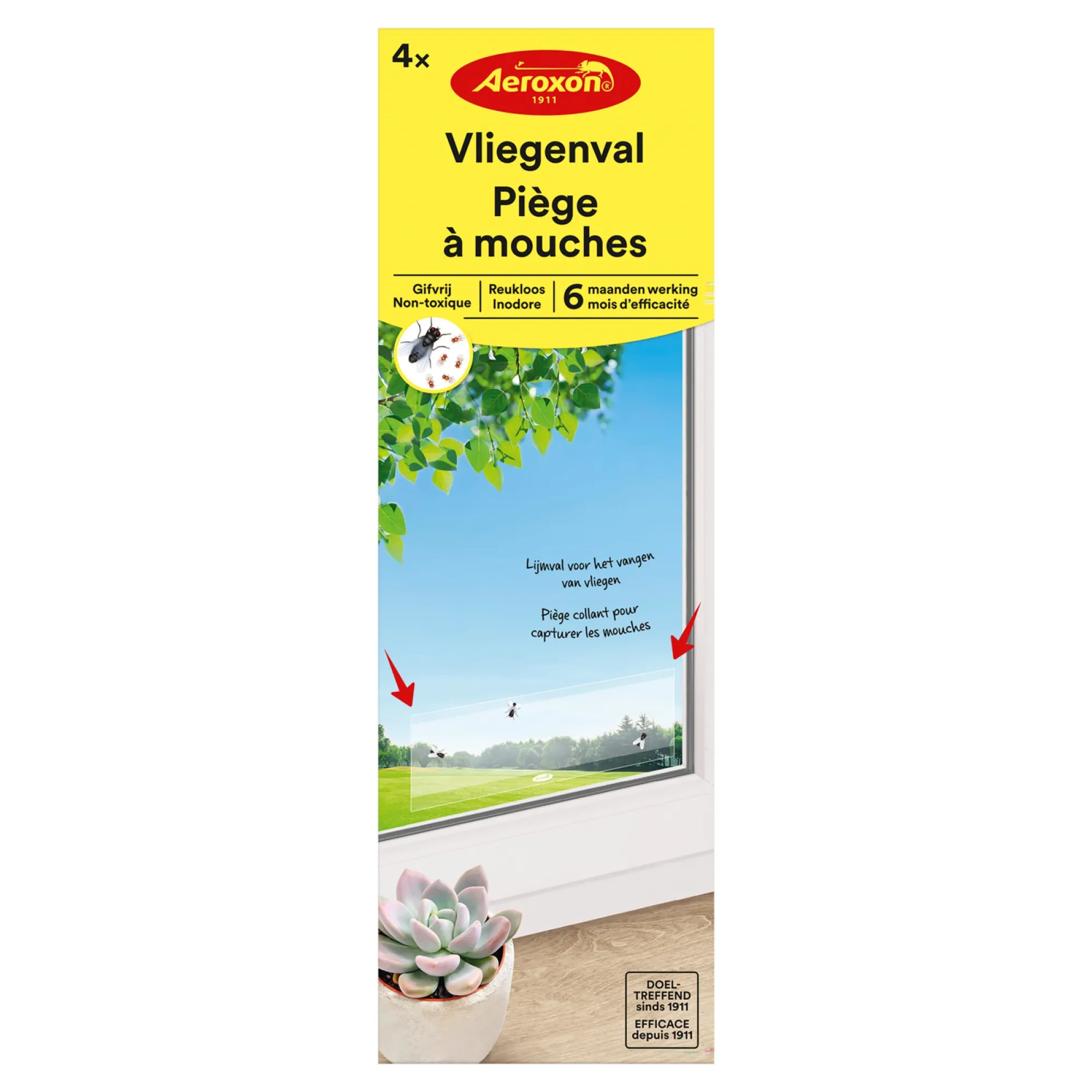 Vliegen En Wespen|ohgreen Vliegenval - raamsticker 4 stuks