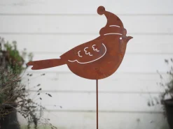Decoratie|ohgreen Vogel met kerstmuts