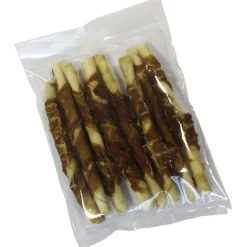 Hond Voeding|Werelddierendag|ohgreen Witte buffelhuid rollstick 13cm met eend 8-pack