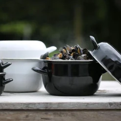 Koken|ohgreen Zwarte mosselpot Ø18 cm geschikt voor inductie