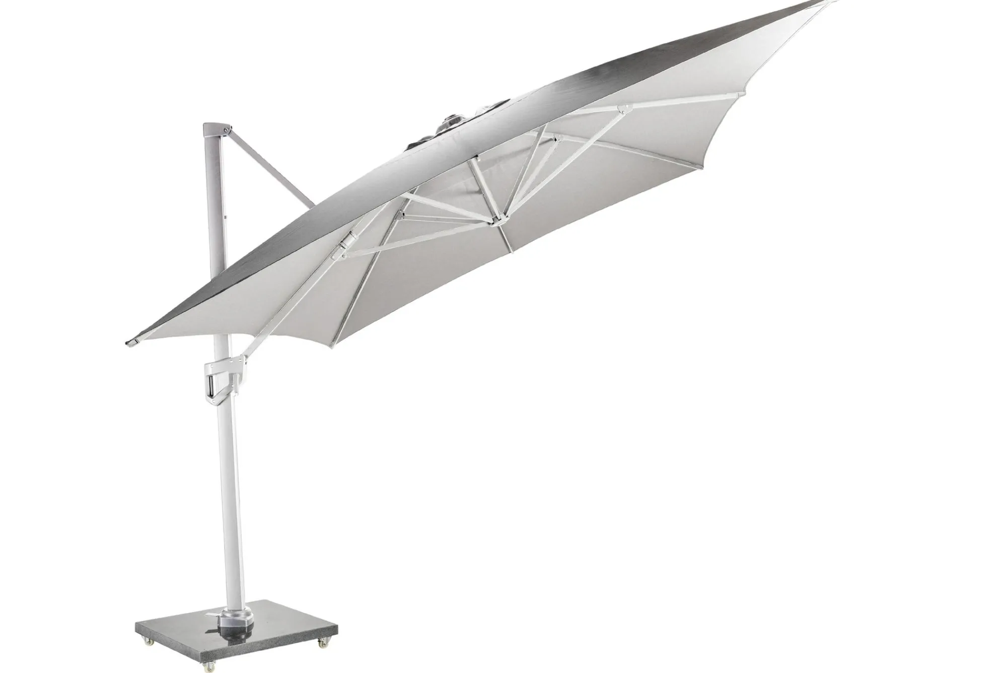 Parasol|ohgreen Zweefparasol Malaga wit-soft grijs