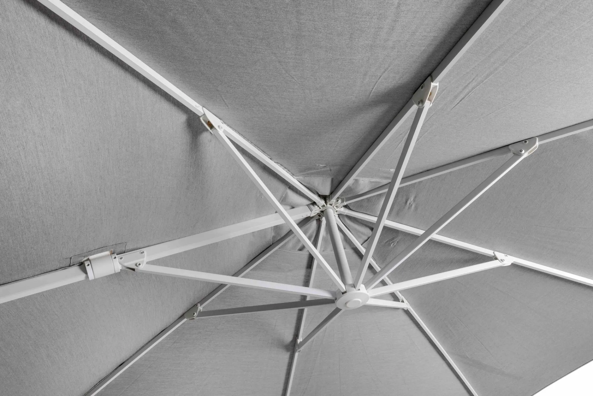 Parasol|ohgreen Zweefparasol Malaga wit-soft grijs